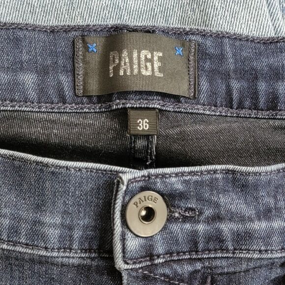 Paige Jeans Mens 36x28 Blue Transcend Federal Slim Straight Dark Wash Colman - Picture 12 of 14